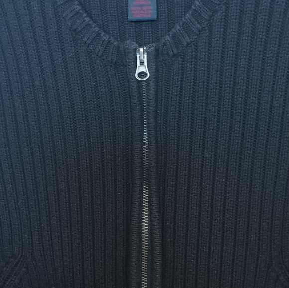 Ralph Lauren midnight Navy full zip cardigan, 3/4 sleeves, 100 % cotton. Thick. - Picture 3 of 6